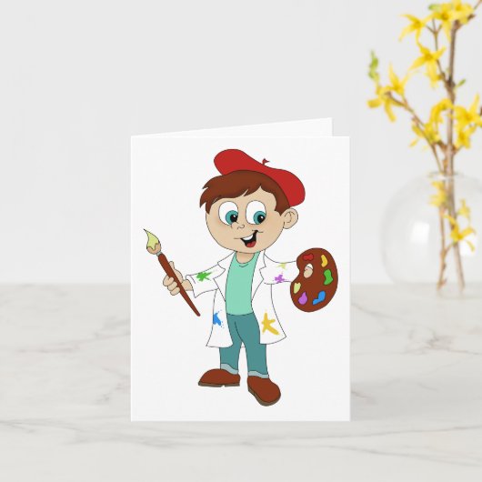 Cartoon artiest schilder algemeen gebruik kaart (Gele Bloem)