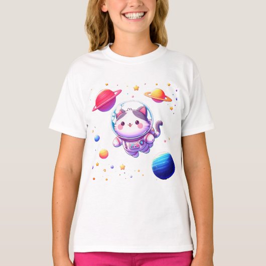 cartoon Astro Cat T-shirt (Voorkant)