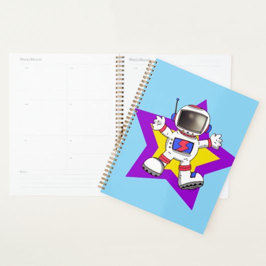 Cartoon Astronaut in Star Design Planner (Display)