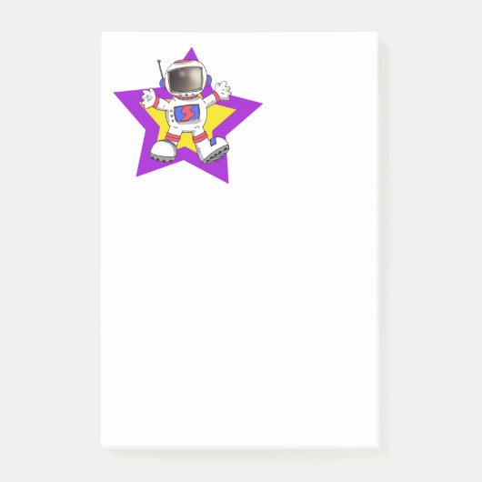 Cartoon astronaut in stervormgeving post-it® notes (Voorkant)