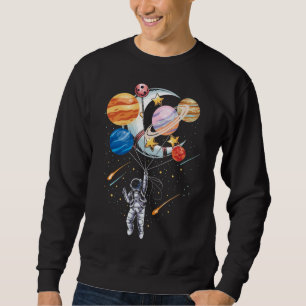 Cartoon Astronaut Space Balloon Planets Trui