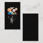 Cartoon Astronaut Space Balloon Planets Visitekaartje (Voorkant / Achterkant)