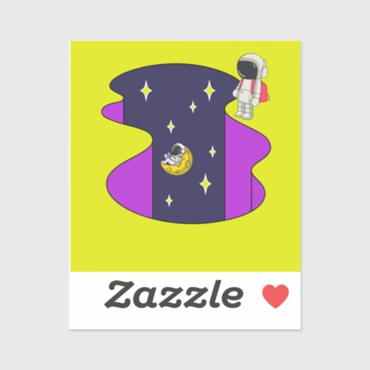 Cartoon Astronauten op een sticker (Vel)