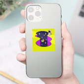 Cartoon Astronauten op een sticker (Telefoon)