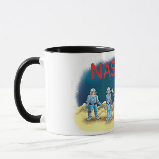 cartoon astronauts on the moon Nasa  Mok