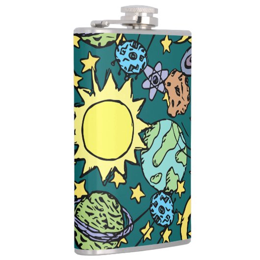 Cartoon Astronomie Flask Heupfles (Rechts)