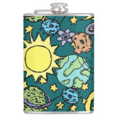 Cartoon Astronomie Flask Heupfles (Voorkant)