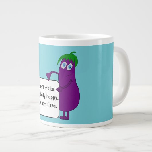 Cartoon augplant grappige citaat blauwe mok (Voorkant rechts)