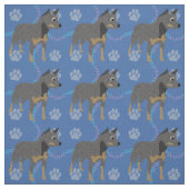 Cartoon Australian Cattle Dog (blauw) Stof (Swatch)