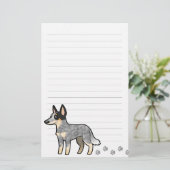 Cartoon Australian Cattle Dog/Kelpie Briefpapier (Staand voorkant)