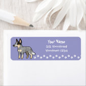 Cartoon Australian Cattle Dog/Kelpie Etiket (Insitu)