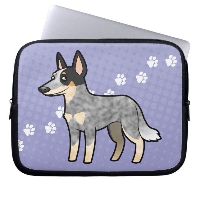 Cartoon Australian Cattle Dog/Kelpie Laptop Sleeve (Voorkant)
