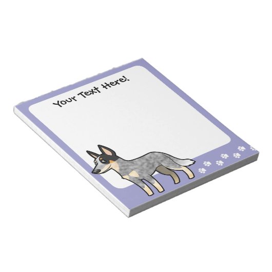 Cartoon Australian Cattle Dog/Kelpie Notitieblok (Schuin)
