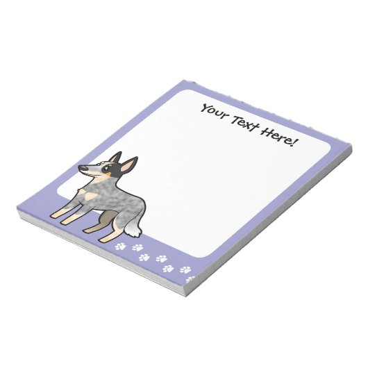 Cartoon Australian Cattle Dog/Kelpie Notitieblok (Linkerzijde)