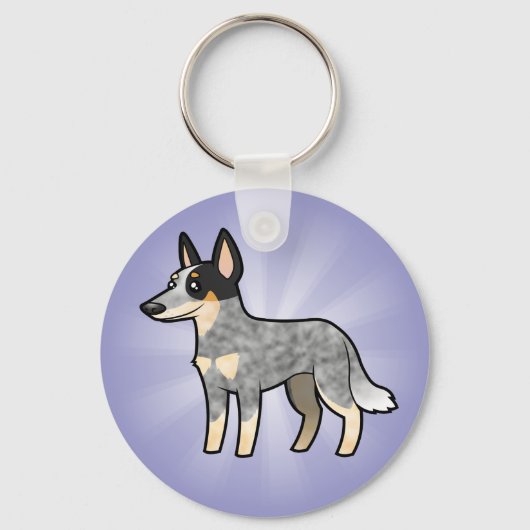 Cartoon Australian Cattle Dog/Kelpie Sleutelhanger (Voorkant)