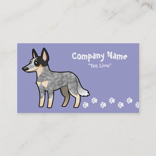 Cartoon Australian Cattle Dog/Kelpie Visitekaartje (Voorkant)