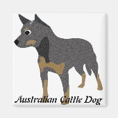 Cartoon Australian Cattle Dog Magneet (Voorkant)