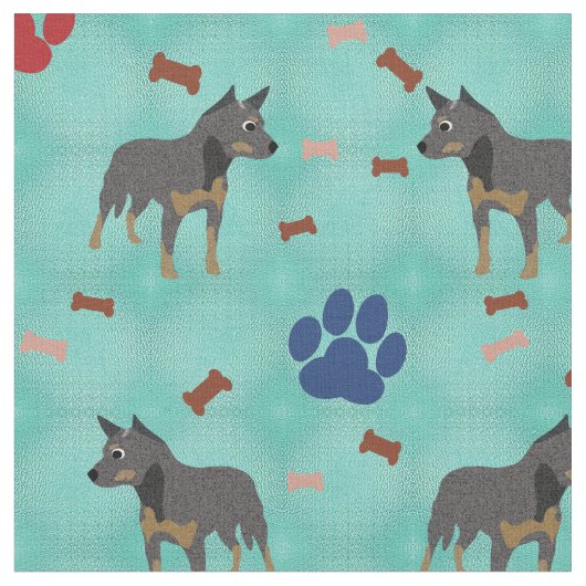 Cartoon Australian Cattle Dog Stof (Close Up)