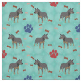 Cartoon Australian Cattle Dog Stof (Swatch)