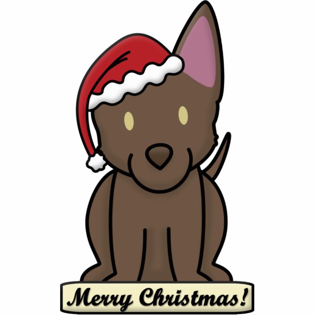 Cartoon Australian Kelpie kerstversiering Fotobeeldje Ornament (Voorkant)