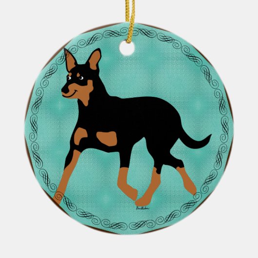 Cartoon Australian Kelpie Trotting 2 Keramisch Ornament (Voorkant)