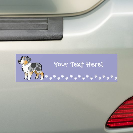 Cartoon Australian Shepherd Bumpersticker (Op auto)