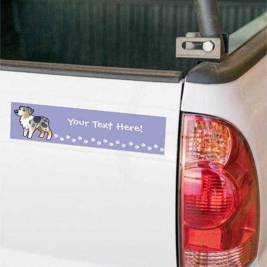 Cartoon Australian Shepherd Bumpersticker (Op Truck)
