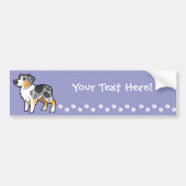 Cartoon Australian Shepherd Bumpersticker (Voorkant)