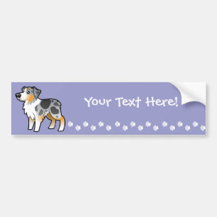Cartoon Australian Shepherd Bumpersticker