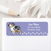 Cartoon Australian Shepherd Etiket (Insitu)