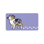 Cartoon Australian Shepherd Etiket (Voorkant)