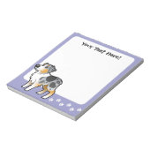 Cartoon Australian Shepherd Notitieblok (Linkerzijde)