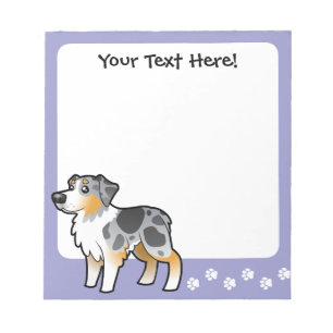 Cartoon Australian Shepherd Notitieblok