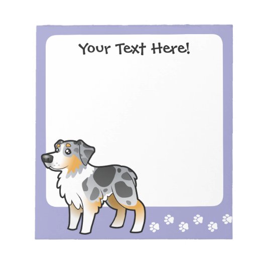 Cartoon Australian Shepherd Notitieblok (Voorkant)