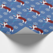 Cartoon Australian Shepherd Running Red 3 Cadeaupapier (Hoek)