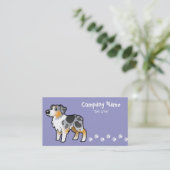 Cartoon Australian Shepherd Visitekaartje (Staand voorkant)
