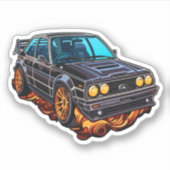 Cartoon auto illustratie sticker (Voorkant)