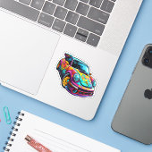 Cartoon auto illustratie sticker (Laptop met iPhone)