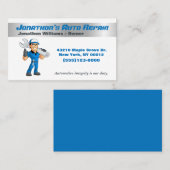 Cartoon Auto Mechanic Repair Guy Service Visitekaartje (Voorkant / Achterkant)