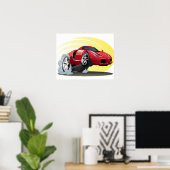 Cartoon auto poster (Thuiskantoor)