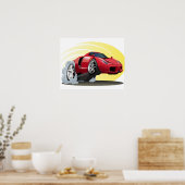 Cartoon auto poster (Keuken)