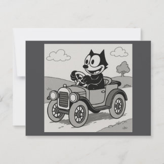 Cartoon auto rijden briefkaart
