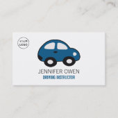 Cartoon auto, Rijschool, Instructeur Visitekaartje (Voorkant)