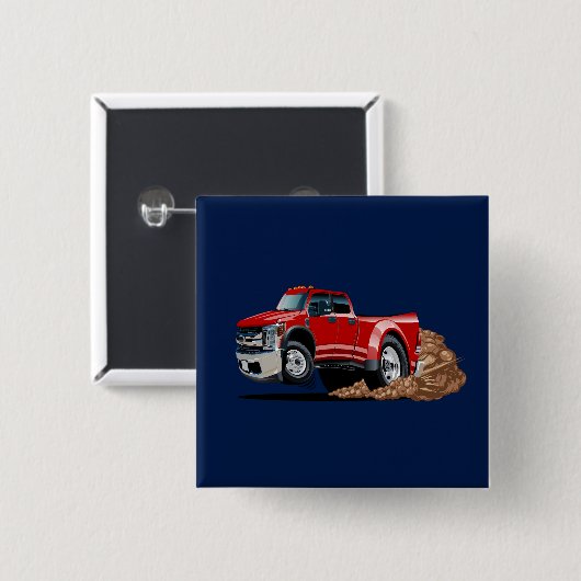 Cartoon auto vierkante button 5,1 cm (Voorkant /achterkant)