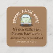 Cartoon autobestuurder, bruin Visitekaartje (Voorkant)