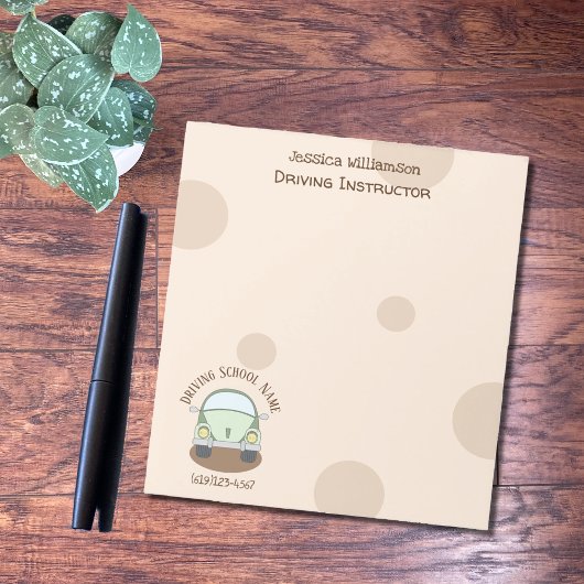 Cartoon Autobestuurder School Instructor Notitiebl Notitieblok