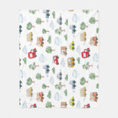 Cartoon auto's met Voertuigen Naadloos Patroon Fleece Deken (Voorkant)