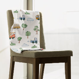 Cartoon auto's met Voertuigen Naadloos Patroon Fleece Deken