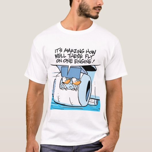 Cartoon Aviation Humor Duck Tshirt (Voorkant)