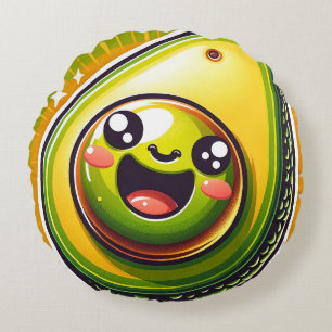 Cartoon avocado half rond kussen - Whimsical